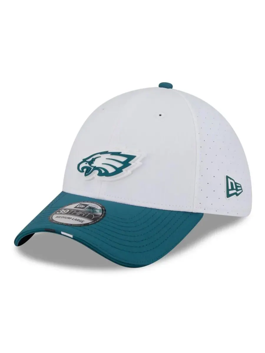 New Era Мужская кепка Philadelphia Eagles 39THIRTY Flex белого/темно-зеленого цвета для — изображение 1 из 4, белый зеленый