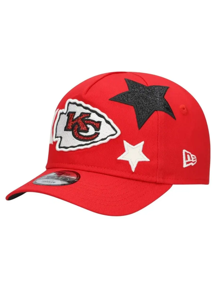Детская кепка с эмблемой Kansas City Chiefs, модель Stardom 9FORTY A-Frame New Era — изображение 1 из 4, красный
