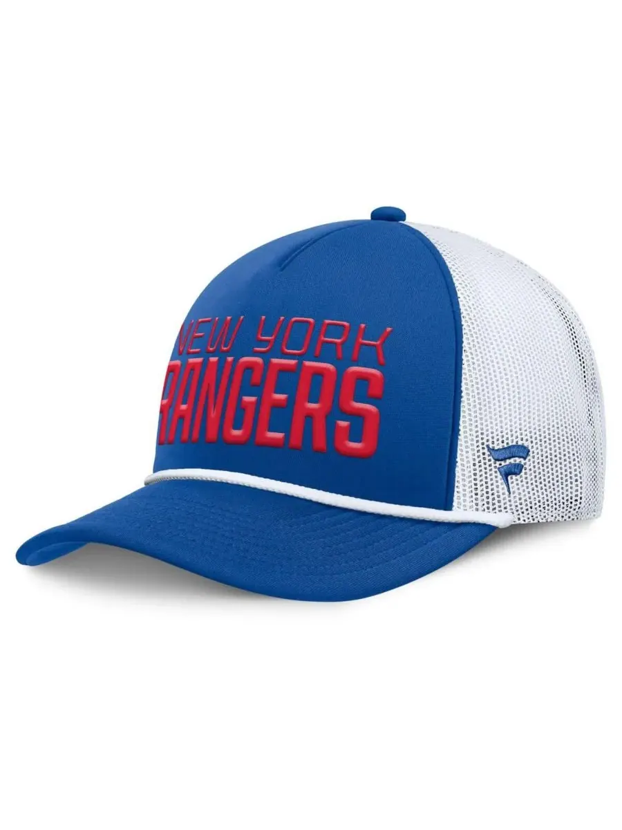 Fanatics Мужская сине-белая регулируемая бейсболка New York Rangers Heritage Dutch A-Frame Trucker — изображение 1 из 4