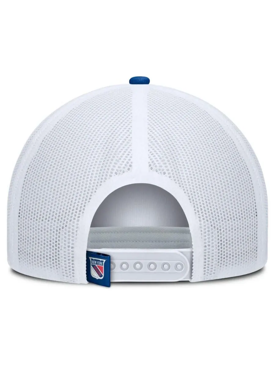 Fanatics Мужская сине-белая регулируемая бейсболка New York Rangers Heritage Dutch A-Frame Trucker — изображение 4 из 4