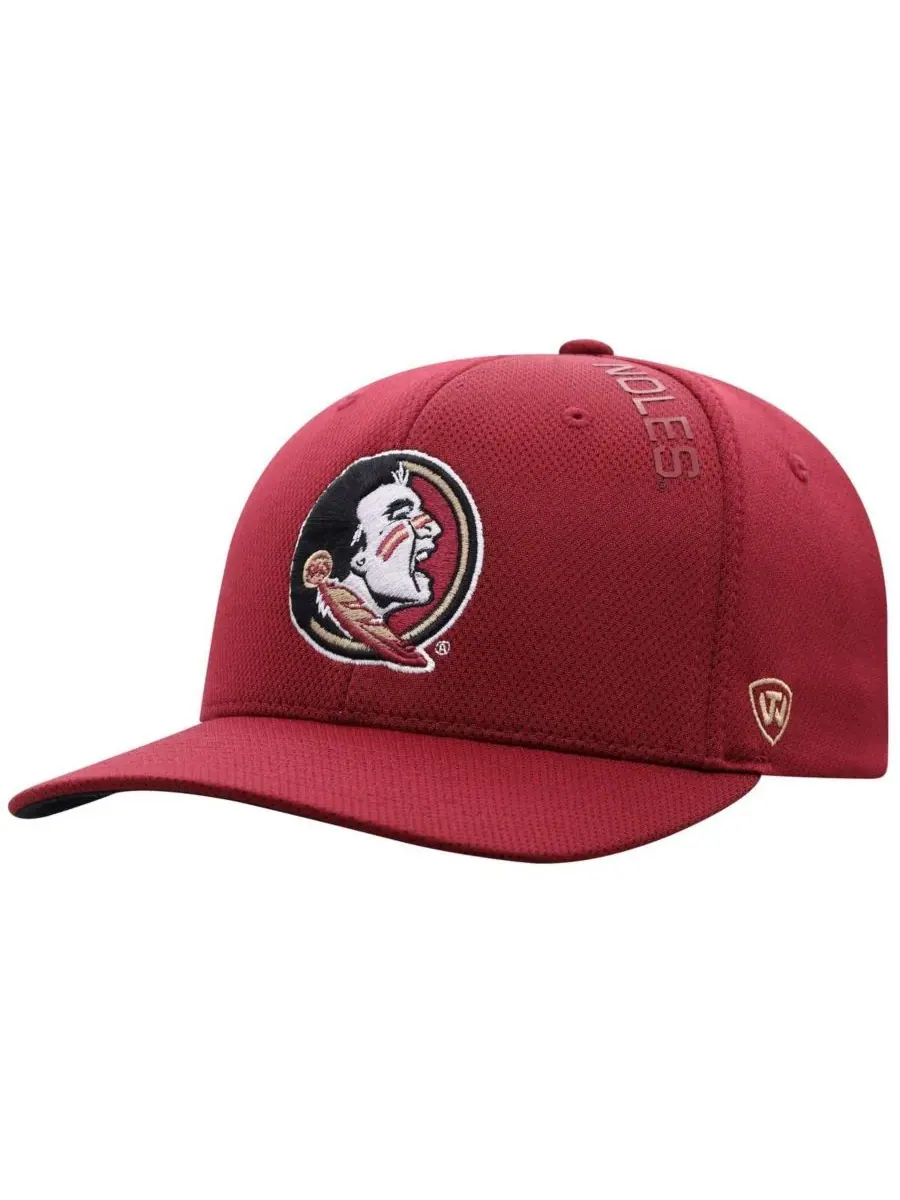 Мужская кепка Garnet Florida State Seminoles Reflex 2.0 Flex Fit Top of the World — изображение 1 из 4, гранат