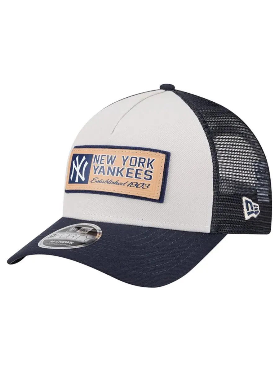 Кепка-тракер New York Yankees Text A-Frame 9FORTY New Era — изображение 1 из 4, темно-синий