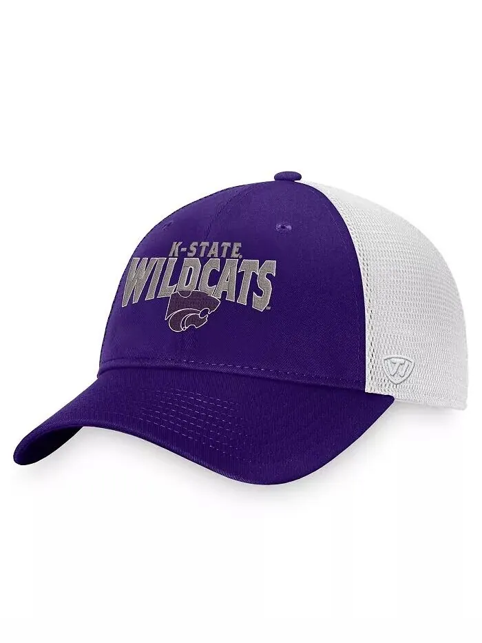 Мужская фиолетово-белая кепка Kansas State Wildcats Breakout Trucker Snapback Top Of The World — изображение 1 из 3