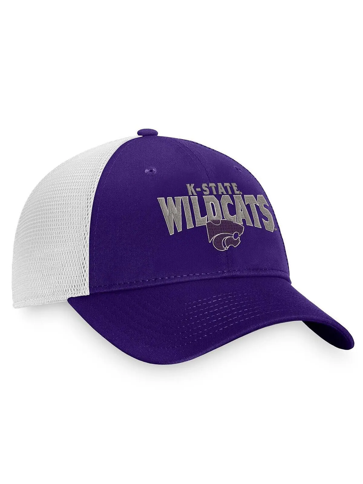 Мужская фиолетово-белая кепка Kansas State Wildcats Breakout Trucker Snapback Top of the World — изображение 2 из 3
