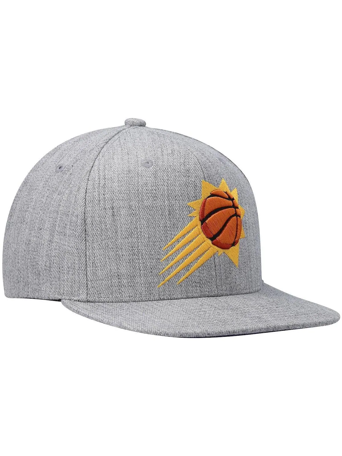Мужская серая кепка Phoenix Suns 2.0 Snapback с меланжевым рисунком Mitchell & Ness — изображение 3 из 4, серый