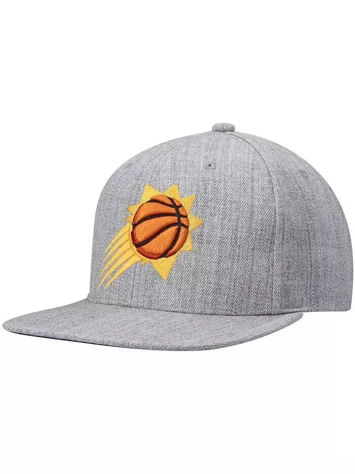 Мужская серая кепка Phoenix Suns 2.0 Snapback с меланжевым рисунком Mitchell & Ness — изображение 1 из 4