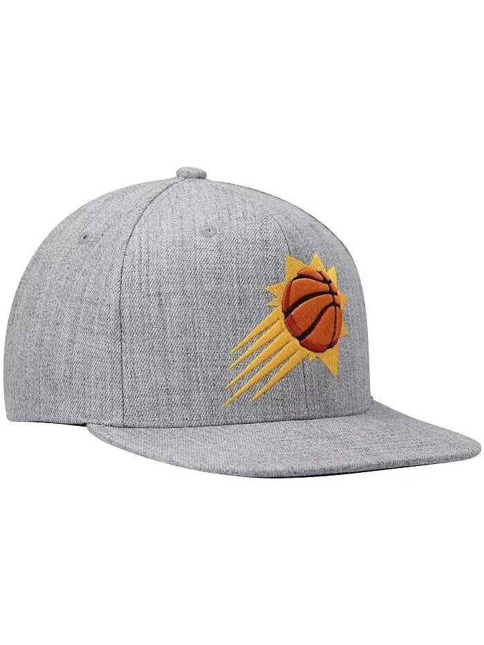 Мужская серая кепка Phoenix Suns 2.0 Snapback с меланжевым рисунком Mitchell & Ness — изображение 3 из 4