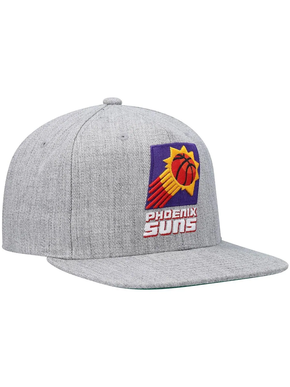 Мужская серая кепка с застежкой Phoenix Suns Hardwood Classics Team 2.0 Snapback Mitchell & Ness — изображение 4 из 4, серый