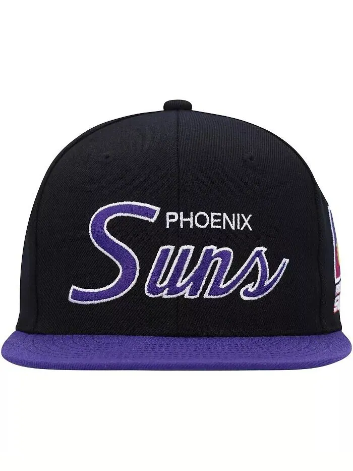 Мужская кепка Snapback Black Phoenix Suns Hardwood Classics MVP Team Script 2.0 Mitchell & Ness — изображение 2 из 4