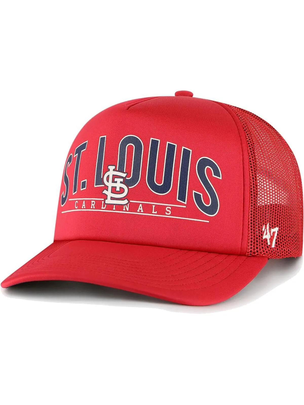 Мужская красная кепка St. Louis Cardinals Backhaul из пеноматериала Trucker Snapback '47 Brand — изображение 1 из 2, красный