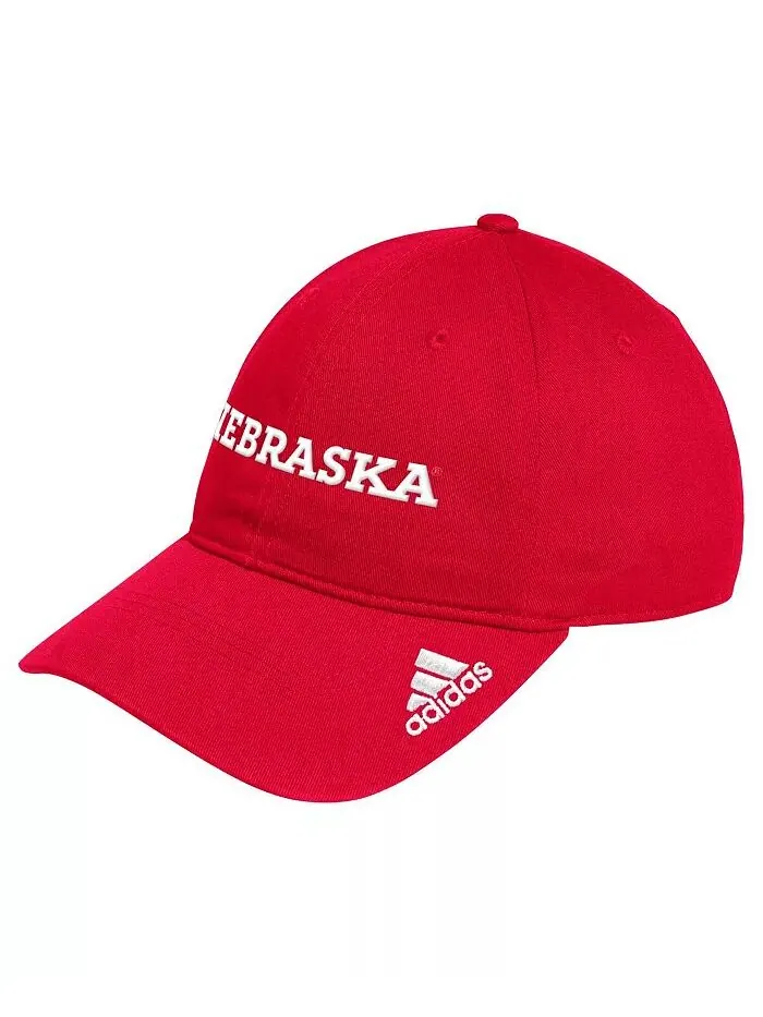 Мужская шапка Scarlet Nebraska Huskers Locker Room Wordmark Slouch Adjustable Hat adidas — изображение 1 из 2