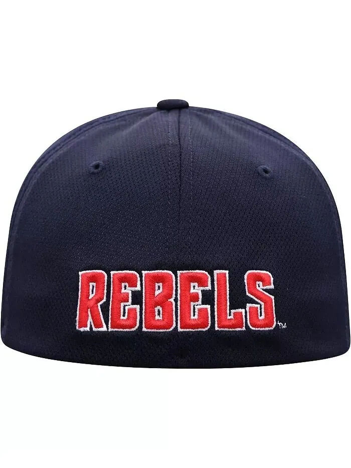 Мужская темно-синяя шляпа с гибким логотипом Ole Miss Rebels Reflex Top Of The World — изображение 4 из 4