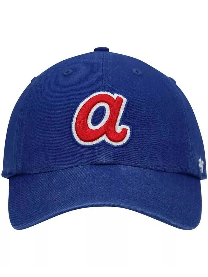 Мужская регулируемая шляпа с логотипом Royal Atlanta Braves 1972 Cooperstown Collection '47 Brand — изображение 2 из 4
