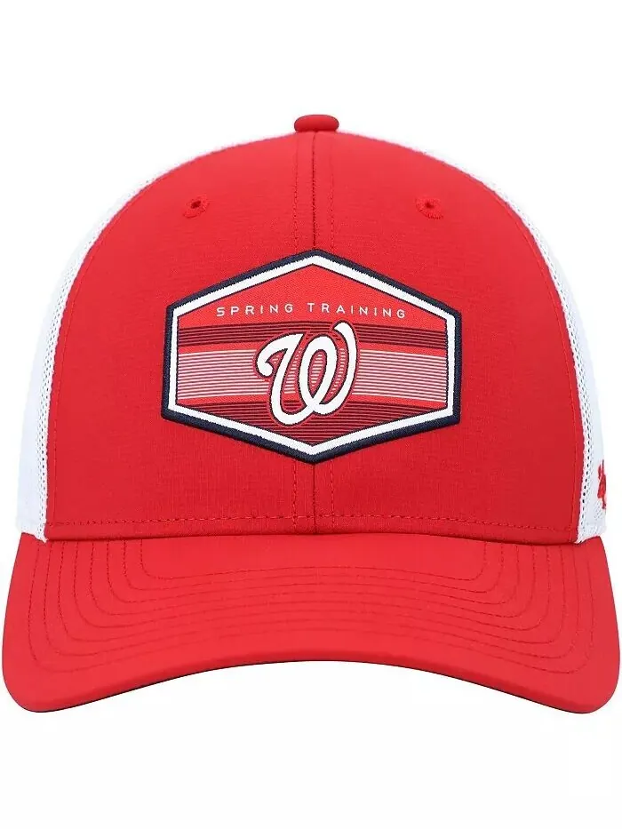 Мужская красно-белая кепка Washington Nationals Spring Training Burgess Trucker Snapback '47 Brand — изображение 2 из 2