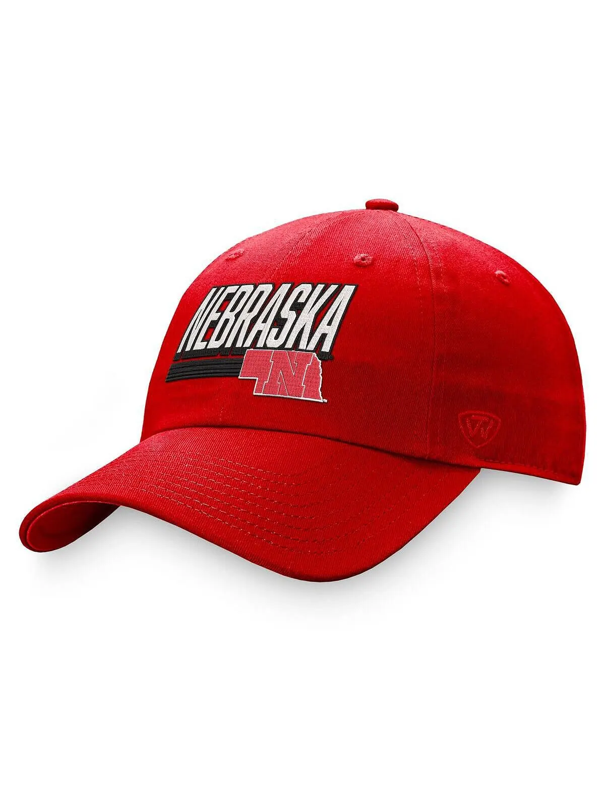 Мужская красная регулируемая шляпа Nebraska Huskers Slice Top of the World — изображение 1 из 2, красный