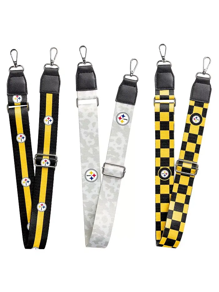 Набор из 3 ремней для сумок Pittsburgh Steelers Logo Brands