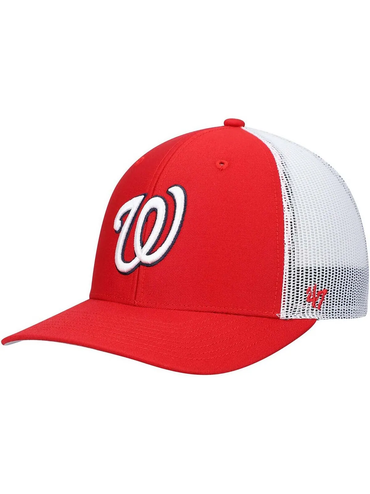 Мужская красно-белая кепка с логотипом Washington Nationals Primary Snapback Trucker Snapback '47 — изображение 1 из 4