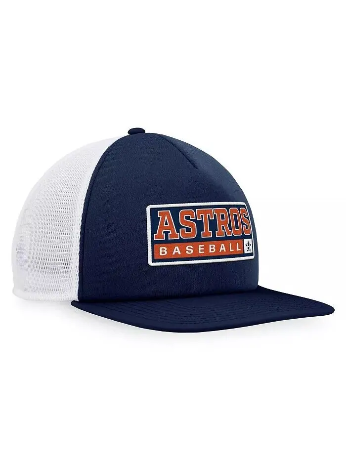 Мужская темно-синяя, белая кепка Houston Astros Foam Trucker Snapback Majestic — изображение 3 из 4