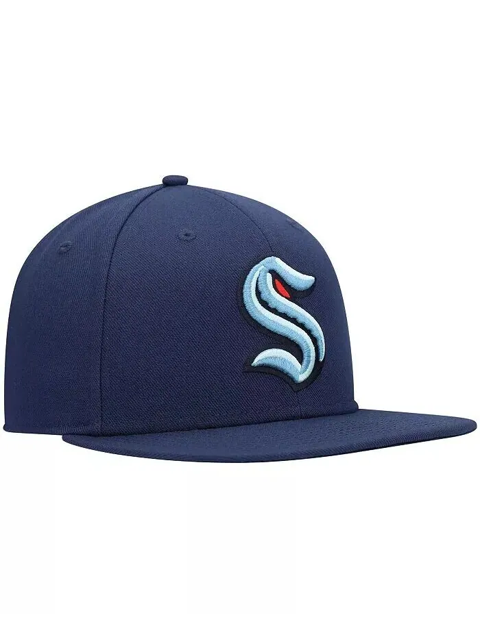 Мужская бейсболка с логотипом команды Seattle Kraken Primary Team Deep Sea Blue Snapback Fanatics — изображение 4 из 4