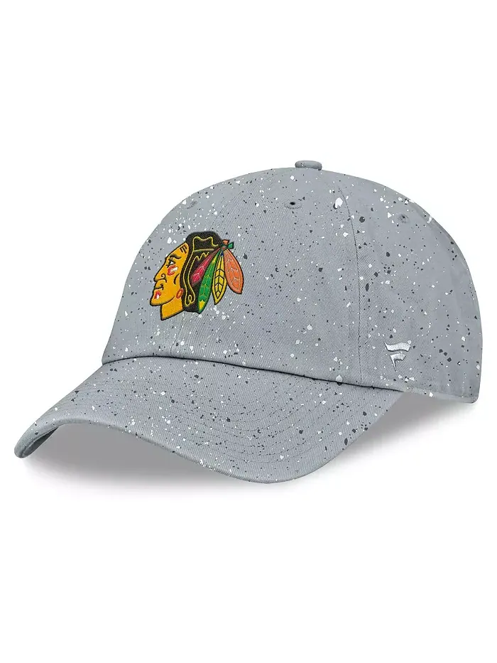 Женская серая регулируемая шапка Chicago Blackhawks Heritage Snow Day Speckle Fanatics — изображение 1 из 4