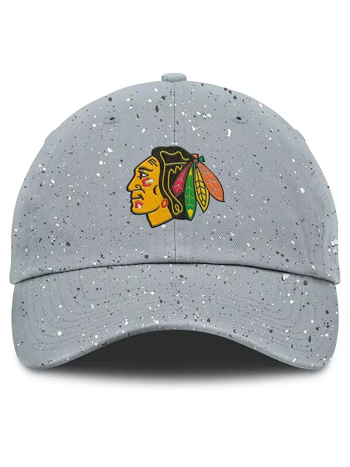 Женская серая регулируемая шапка Chicago Blackhawks Heritage Snow Day Speckle Fanatics — изображение 2 из 4