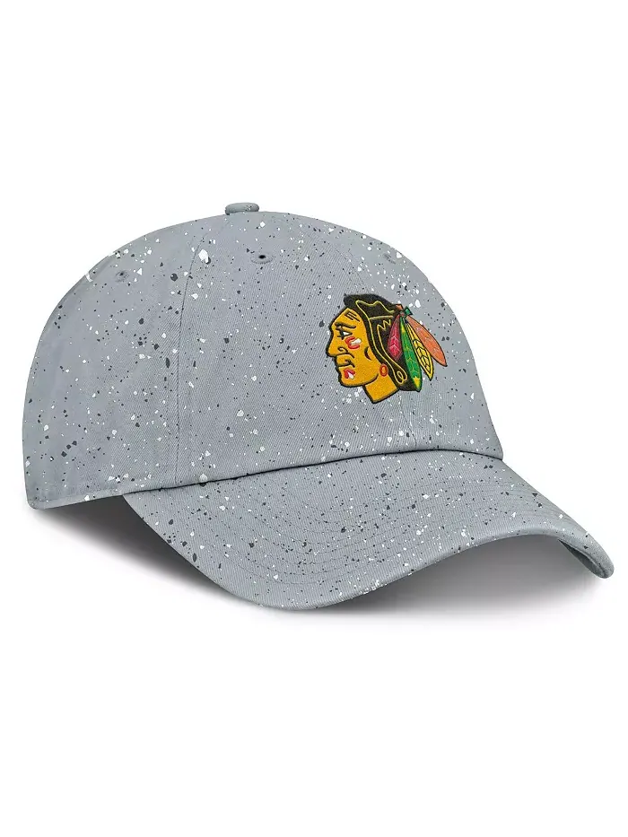 Женская серая регулируемая шапка Chicago Blackhawks Heritage Snow Day Speckle Fanatics — изображение 3 из 4