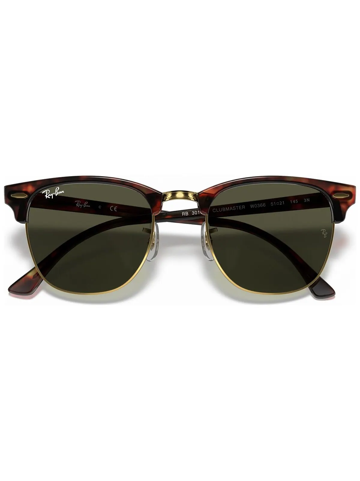 Солнцезащитные очки унисекс с низкой перемычкой, RB3016F CLUBMASTER CLASSIC 55 Ray-Ban — изображение 4 из 11, коричневый