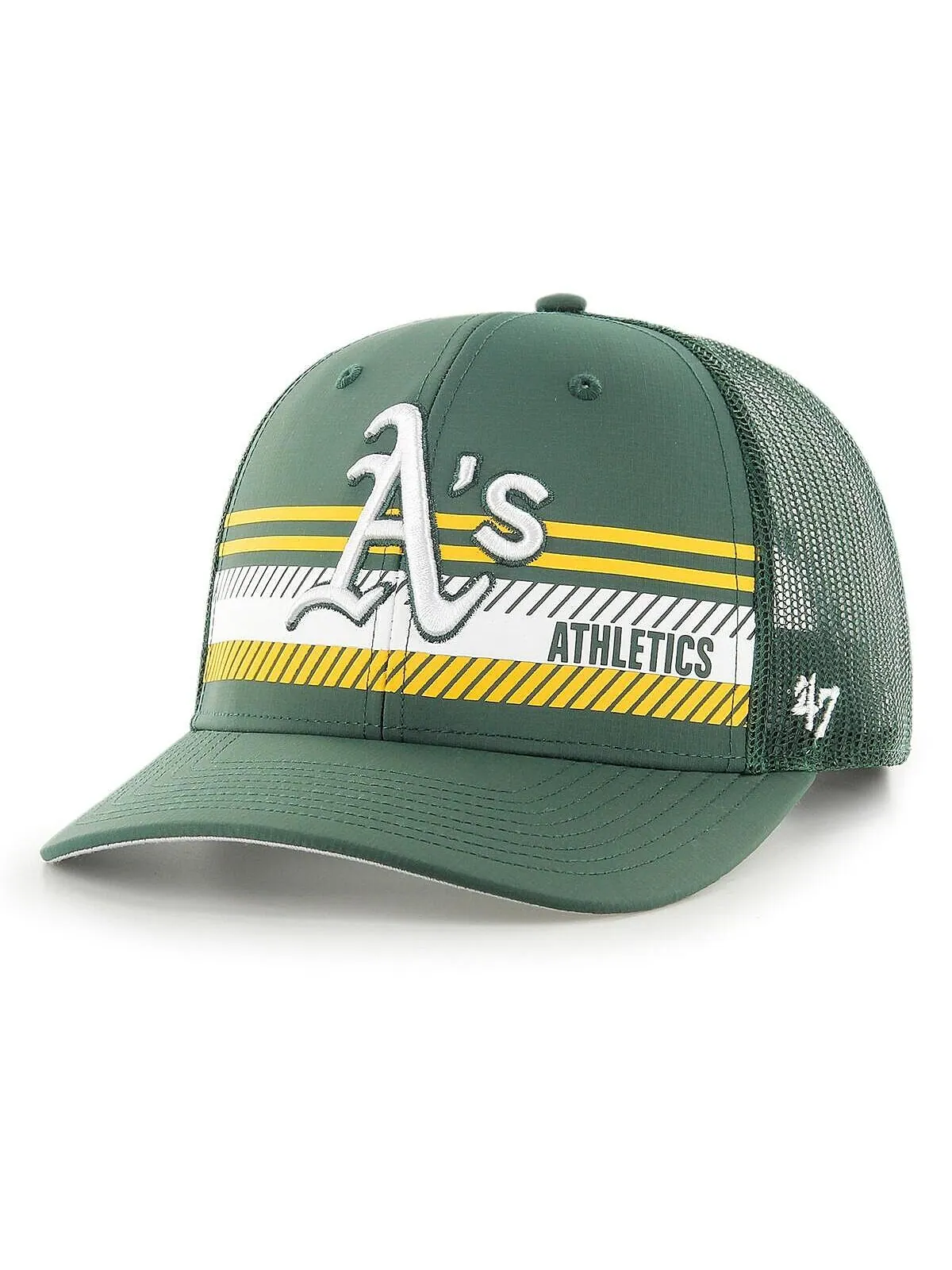 Мужская кепка Snapback Green Oakland Athletics Cumberland Trucker '47 Green '47 Brand — изображение 1 из 2, зеленый