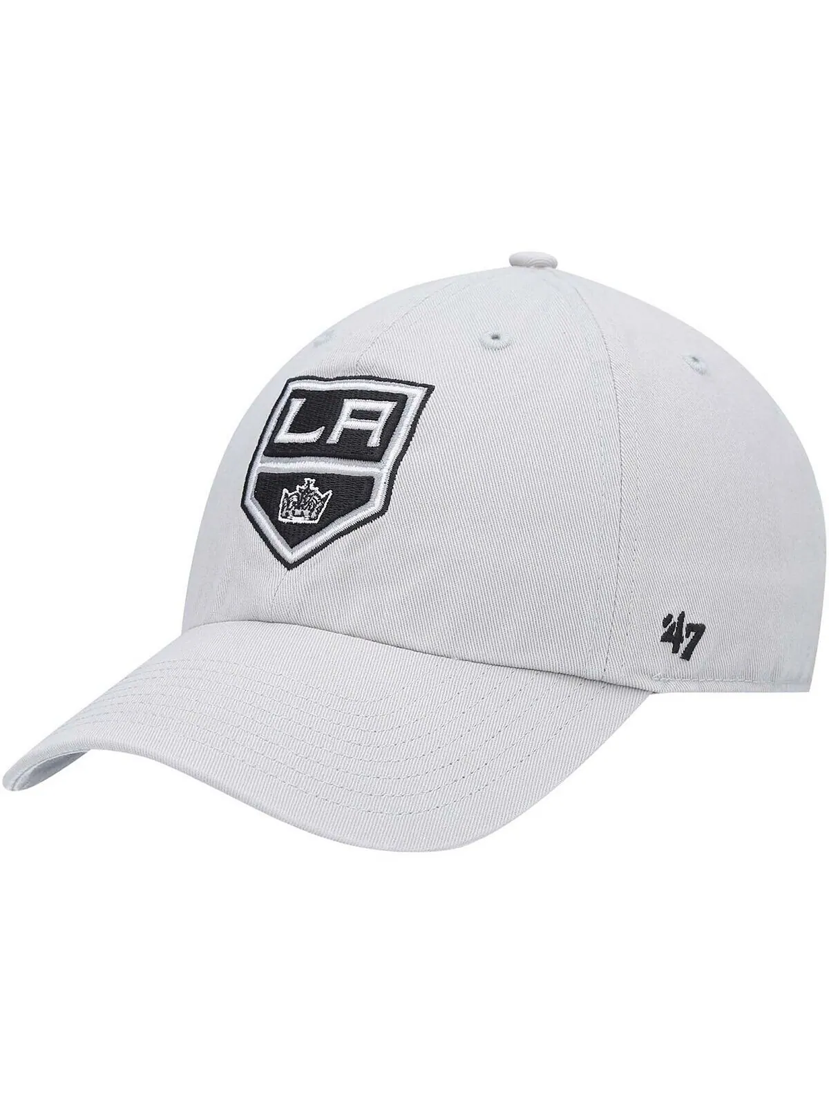 Мужская серая регулируемая кепка Los Angeles Kings Clean Up '47 Brand — изображение 1 из 4, серый