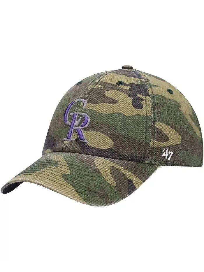 Мужская регулируемая шапка с камуфляжным принтом '47 Colorado Rockies Team Clean Up '47 Brand — изображение 1 из 4