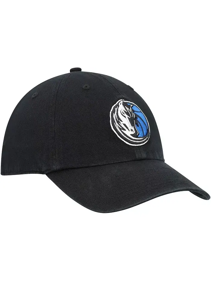 Мужская черная бейсболка Dallas Mavericks с логотипом команды Clean Up регулируемая '47 Brand — изображение 3 из 4