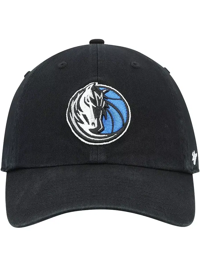 Мужская черная бейсболка Dallas Mavericks с логотипом команды Clean Up регулируемая '47 Brand — изображение 4 из 4