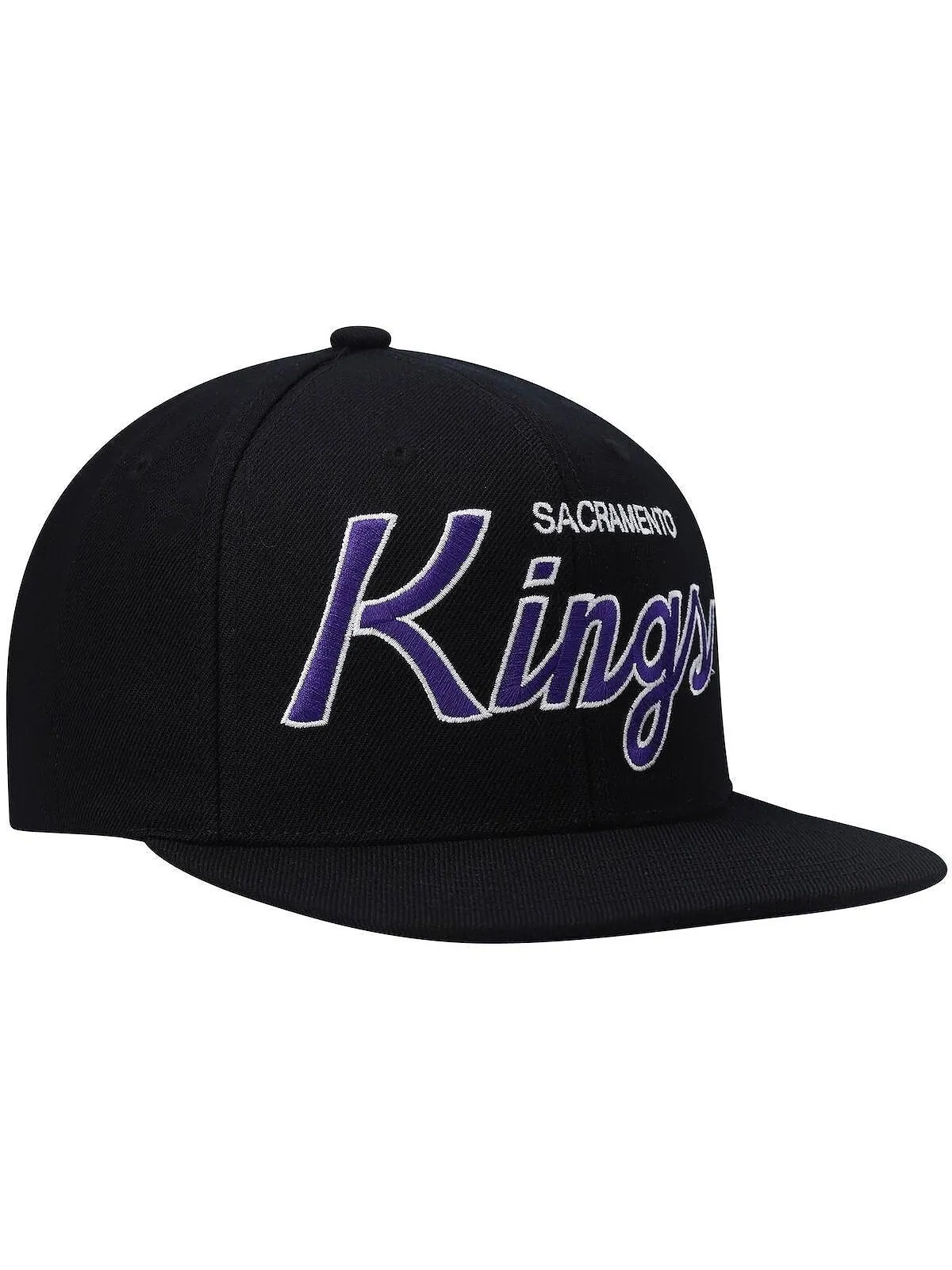 Мужская черная бейсболка Sacramento Kings Hardwood Classics Script 2.0 Snapback Mitchell & Ness — изображение 3 из 4, черный