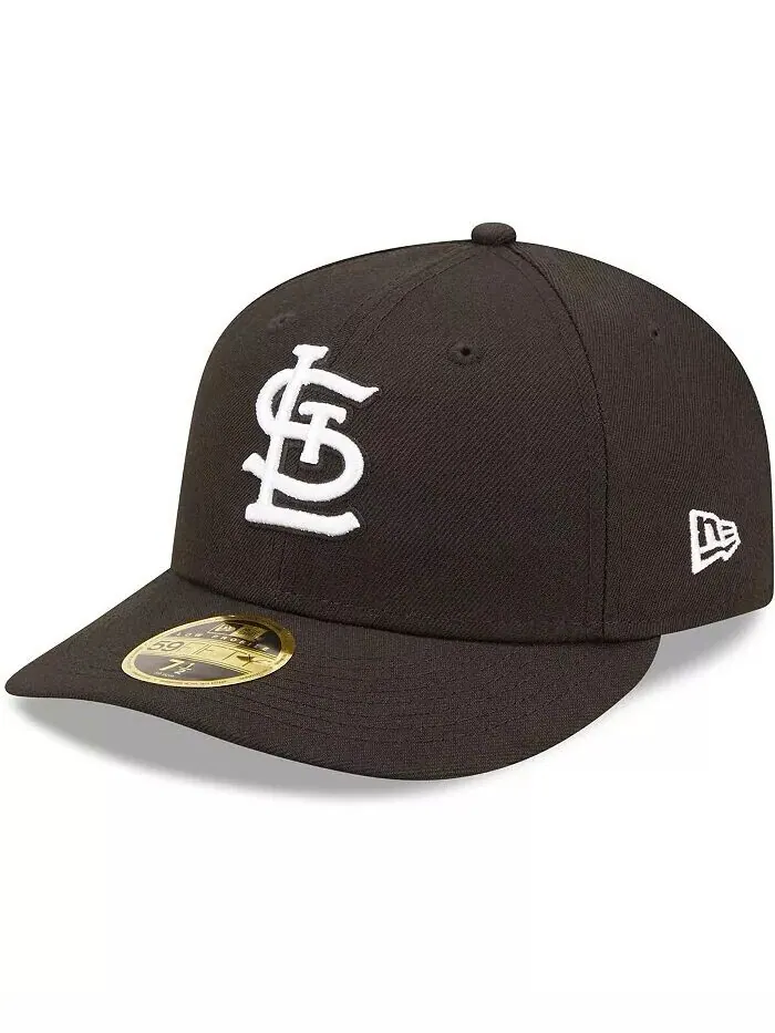 Мужская приталенная шляпа St. Louis Cardinals черно-белая с низким профилем 59FIFTY New Era
