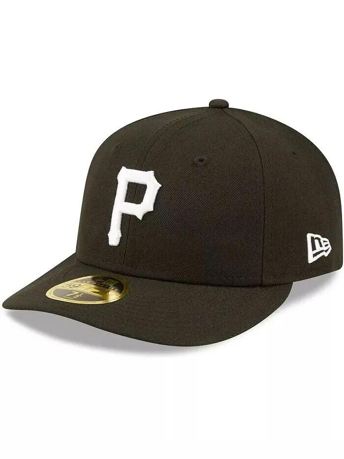 Мужская приталенная шляпа Pittsburgh Pirates черно-белая с низким профилем 59FIFTY New Era