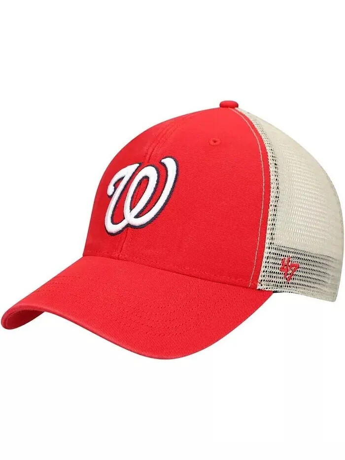Мужская красная натуральная бейсболка Washington Nationals Flagship MVP Trucker Snapback '47 Brand — изображение 1 из 4