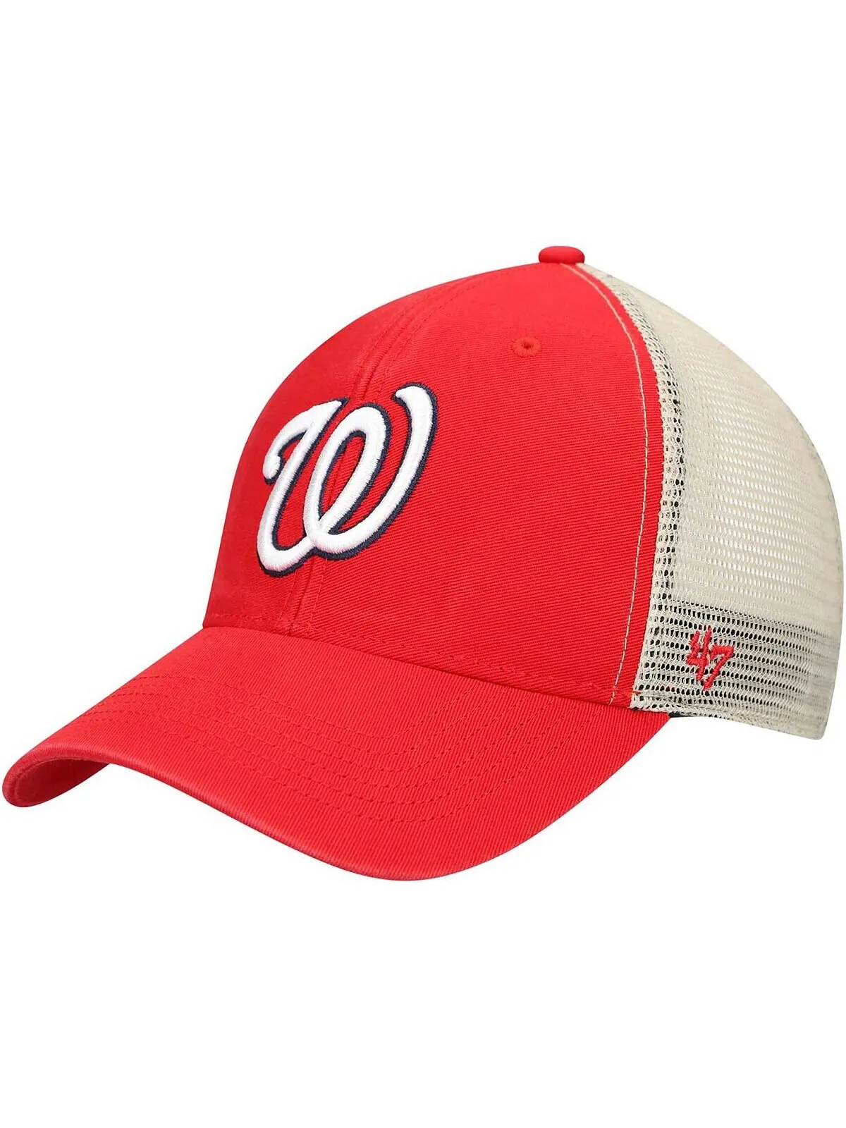 Мужская красная натуральная бейсболка Washington Nationals Flagship MVP Trucker Snapback '47 Brand — изображение 1 из 4