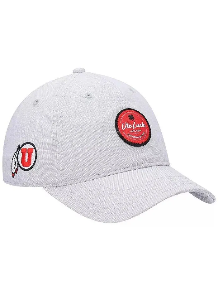 Мужская серая регулируемая шляпа Utah Utes Oxford Circle Black Clover — изображение 1 из 4