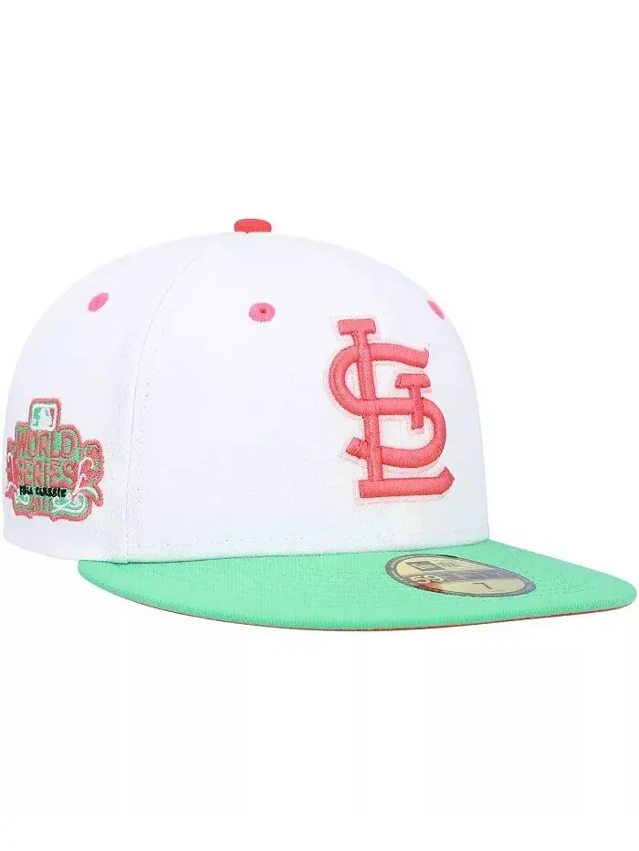 Мужская бело-зеленая шляпа St. Louis Cardinals World Series 2011 Watermelon Lolli 59Fifty New Era