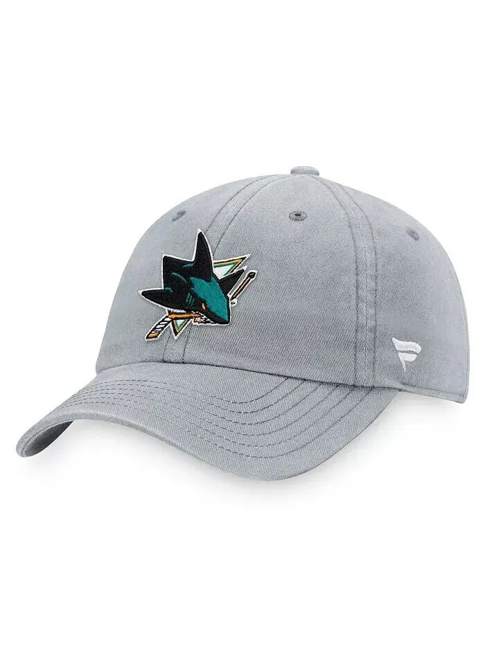 Мужская серая кепка с регулируемым логотипом San Jose Sharks Core Primary Logo Fanatics — изображение 1 из 2