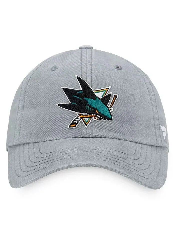 Мужская серая кепка с регулируемым логотипом San Jose Sharks Core Primary Logo Fanatics — изображение 2 из 2