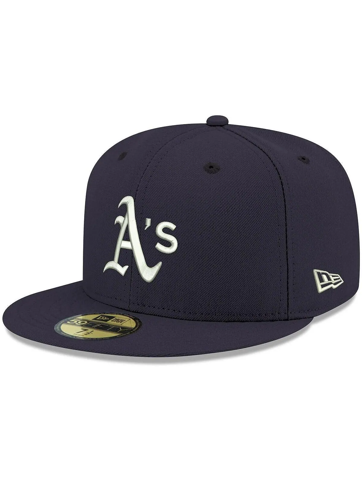 Мужская темно-синяя приталенная шляпа с логотипом Oakland Athletics, белая 59FIFTY New Era