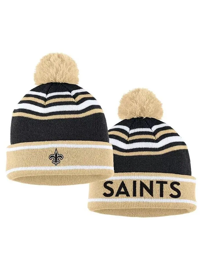Женская черная шапка-манжета New Orleans Saints Colorblock с помпоном и шарфом в комплекте WEAR by — изображение 3 из 3