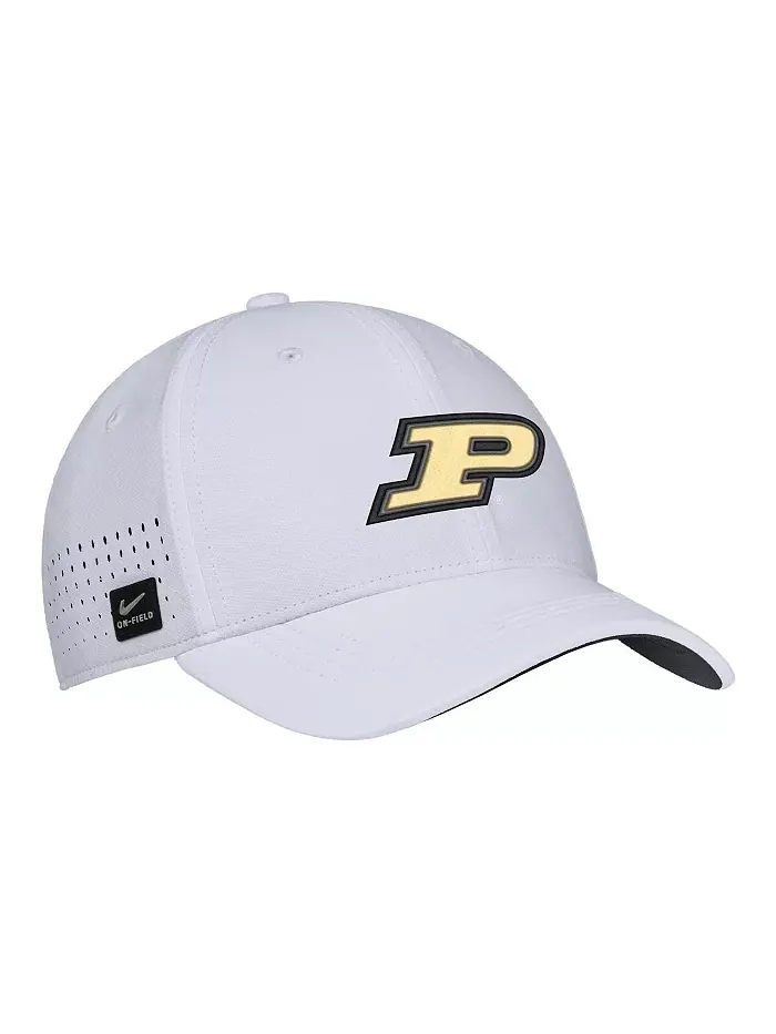 Мужская белая бейсболка Purdue Boilermakers 2025 On-Field Performance Flex Nike — изображение 1 из 3