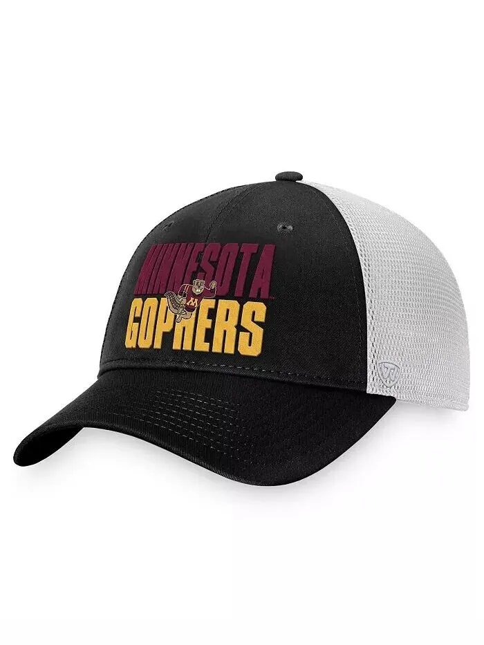 Мужская черно-белая кепка Snapback Minnesota Golden Gophers Stockpile Trucker Top Of The World — изображение 1 из 4
