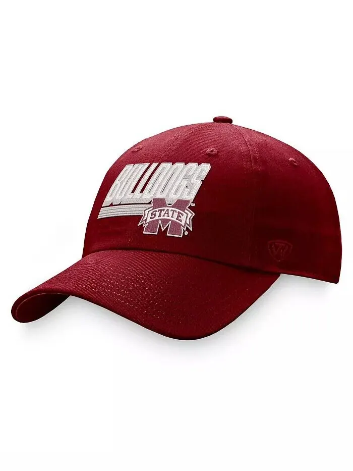 Мужская бордовая регулируемая шляпа Mississippi State Bulldogs Slice Top Of The World — изображение 1 из 4