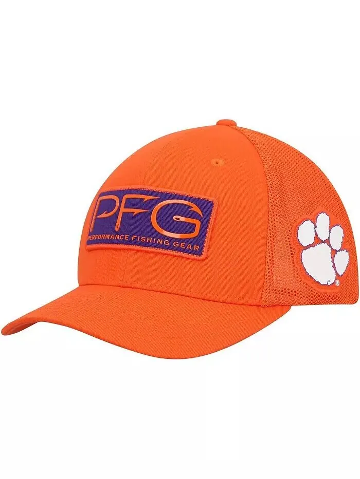 Мужская оранжевая кепка Clemson Tigers PFG Hooks Flex Hat Columbia — изображение 1 из 4