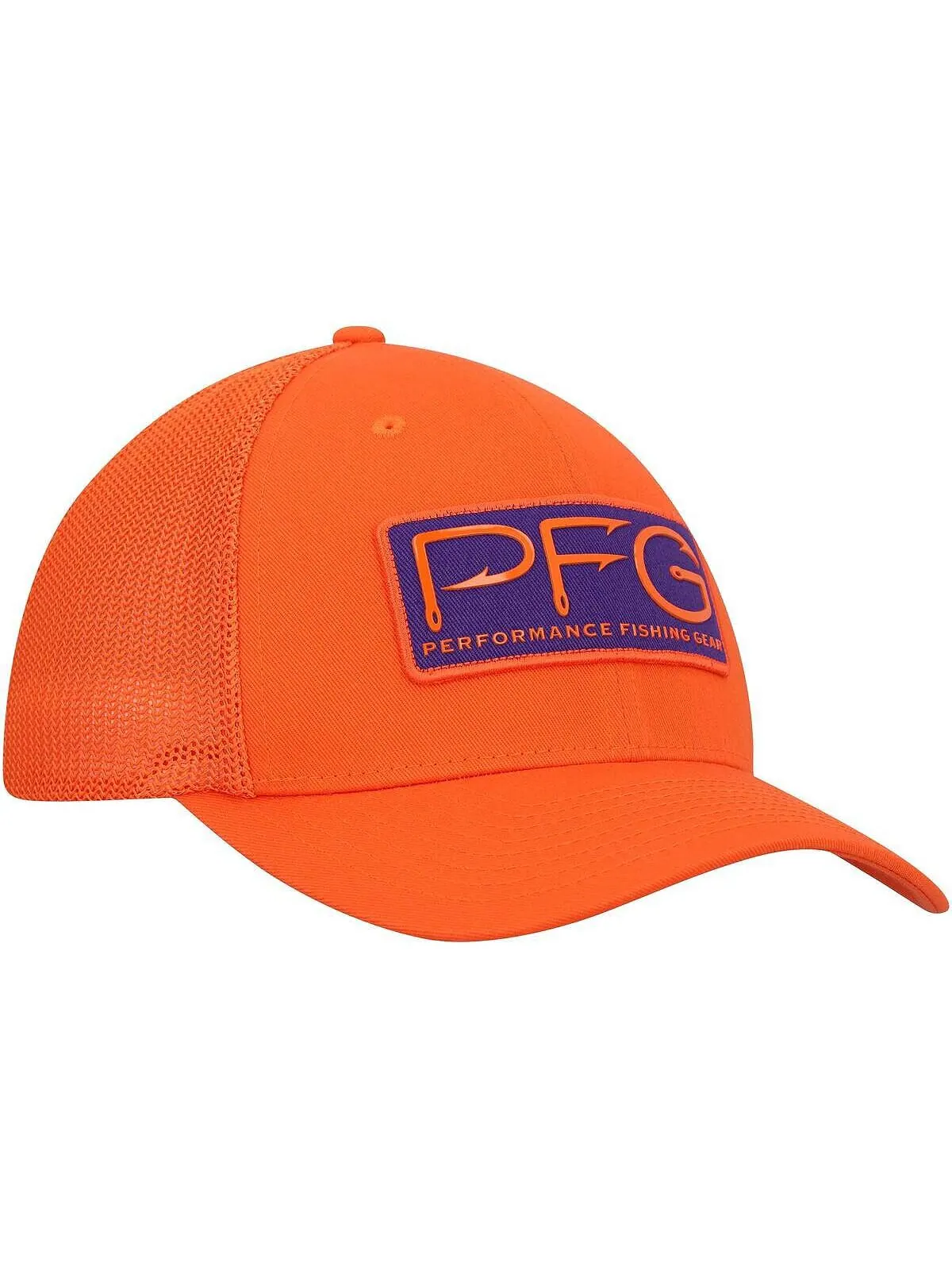 Мужская оранжевая кепка Clemson Tigers PFG Hooks Flex Hat Columbia — изображение 3 из 4, оранжевый