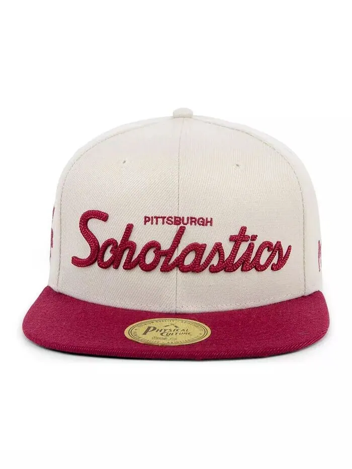Мужская кремовая регулируемая шляпа Scholastic Athletic Association Black Fives Snapback Physical — изображение 2 из 4