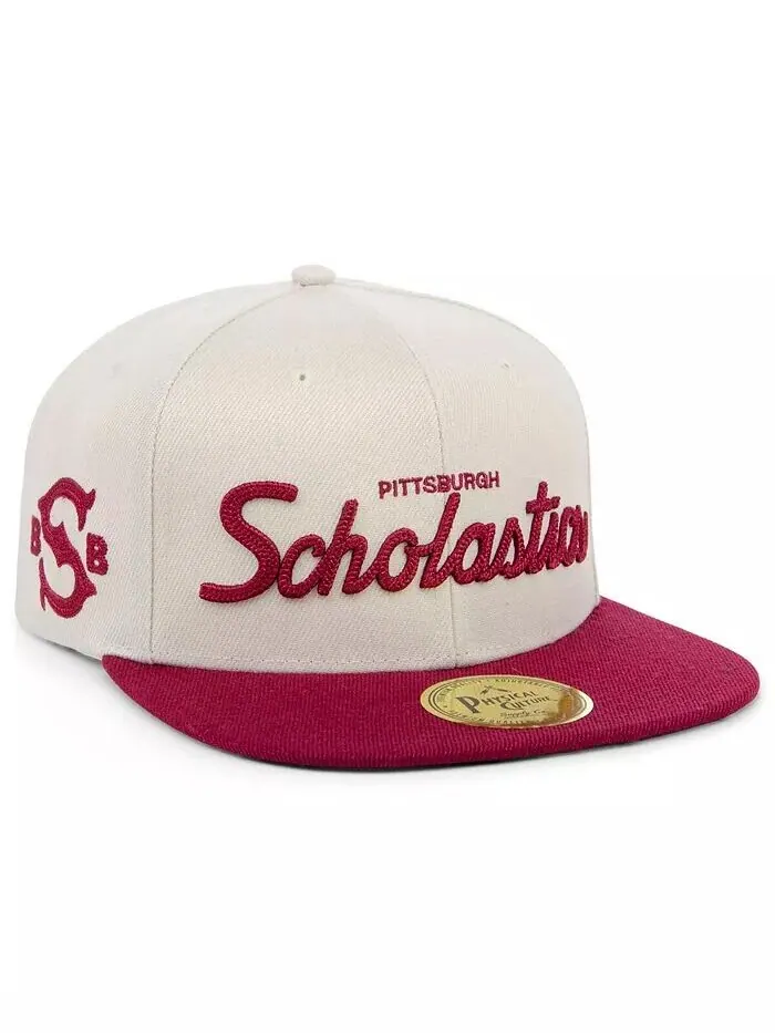 Мужская кремовая регулируемая шляпа Scholastic Athletic Association Black Fives Snapback Physical — изображение 3 из 4